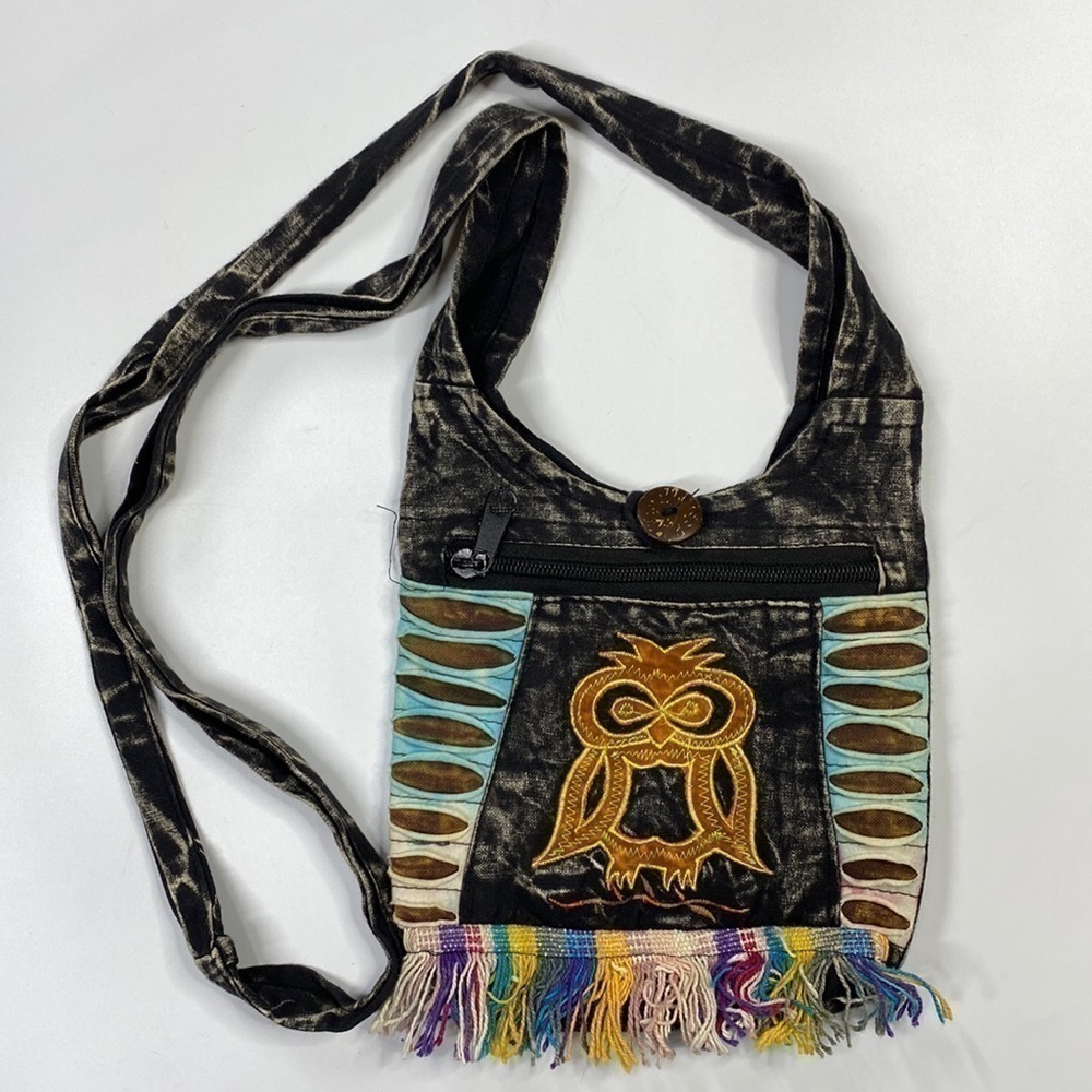 Nepal Owl Boho Crossbody Purse Bag Cotton
